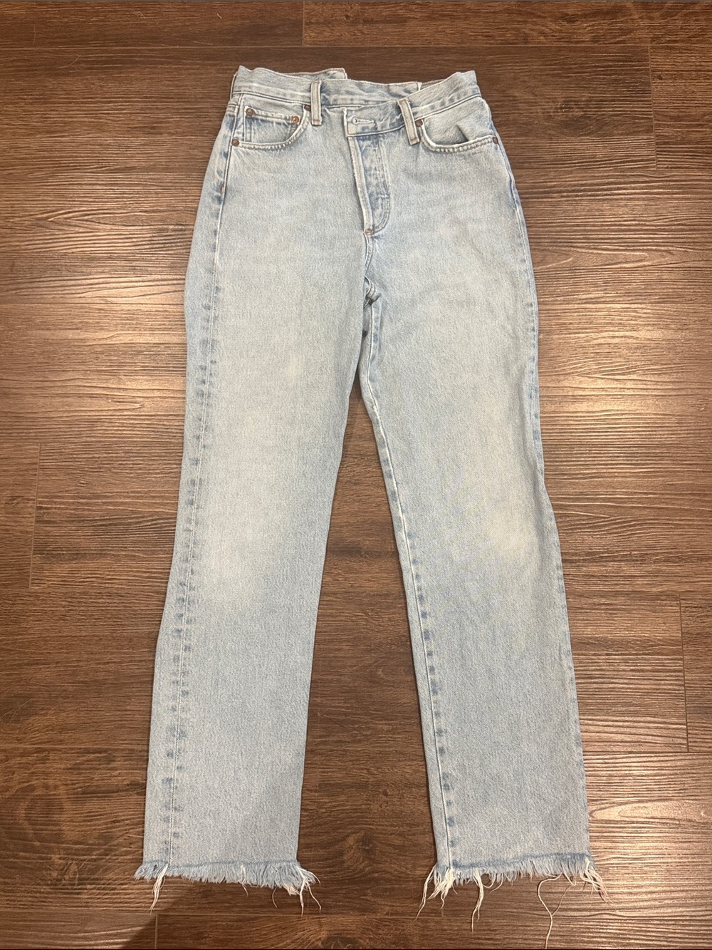 Agolde Light Wash Straight Leg Jeans